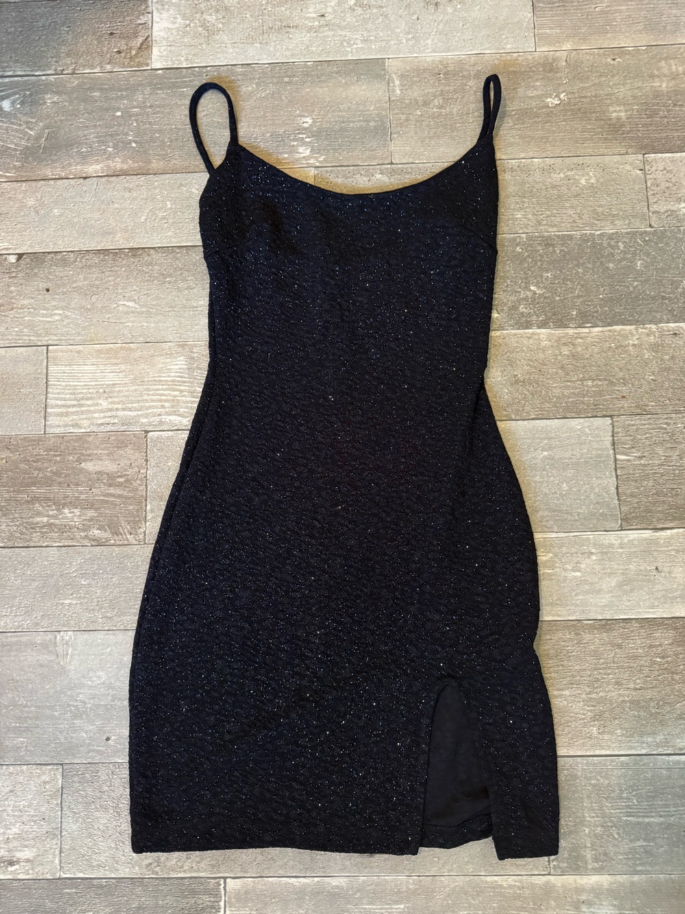 Windsor black sparkle mini homecoming dress size small small slit in front hoco